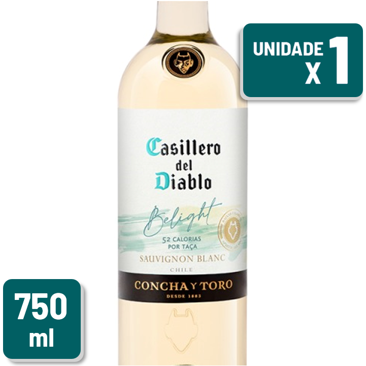 Vinho Casillero Del Diablo Belight Sauvignon Blanc Garrafa Vidro 750ml