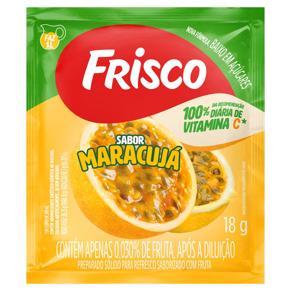 Refresco em Pó Maracujá Frisco Pacote 18g