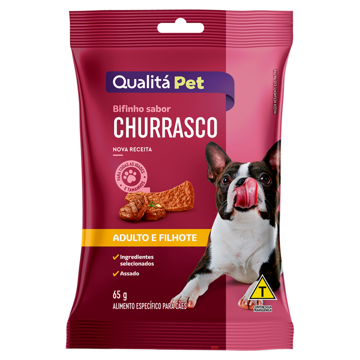 Bifinho para Cães Churrasco Qualitá Pet Pacote 65g
