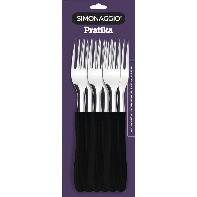Garfo de Mesa Simonaggio Pratika Preto 6 un