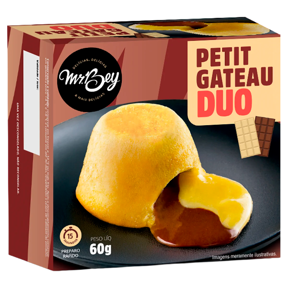 Petit Gâteau Congelado Duo Mr. Bey Caixa 60g