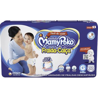 Fralda-Calça Mamypoko Jumbo - G 32 un