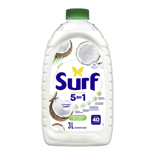 Lava-Roupas Líquido Delicadeza do Coco Surf Frasco 3l