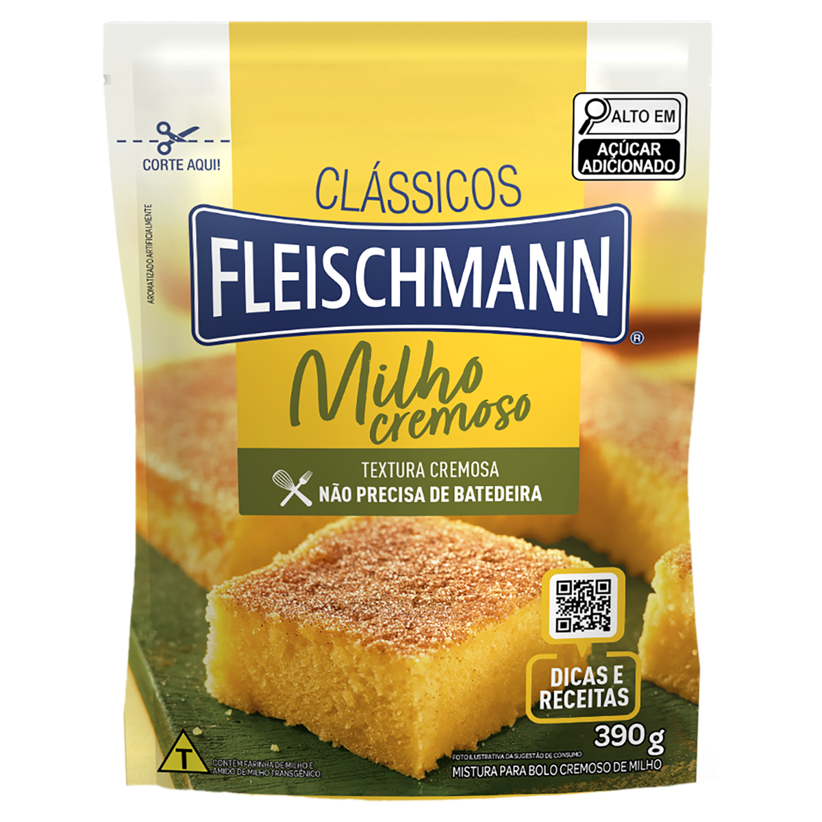 Mistura para Bolo Cremoso Milho Fleischmann Sachê 390g