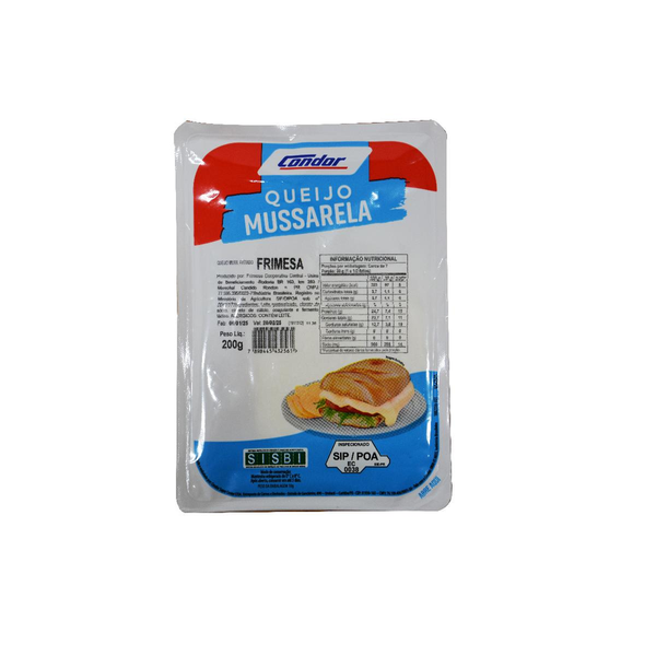 Queijo Frimesa Condor 200g - Mussarela - Fatiado