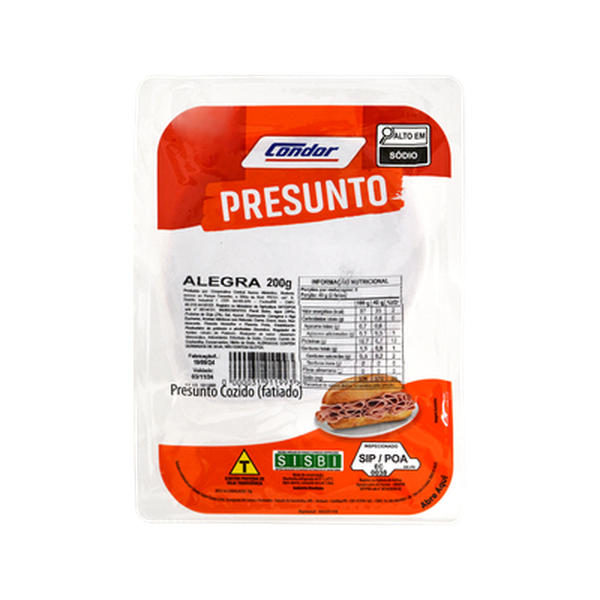 Presunto Alegra 200g - Fatiado