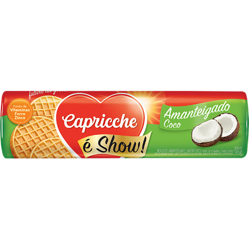 Biscoito Amanteigado Capricche Coco 96g