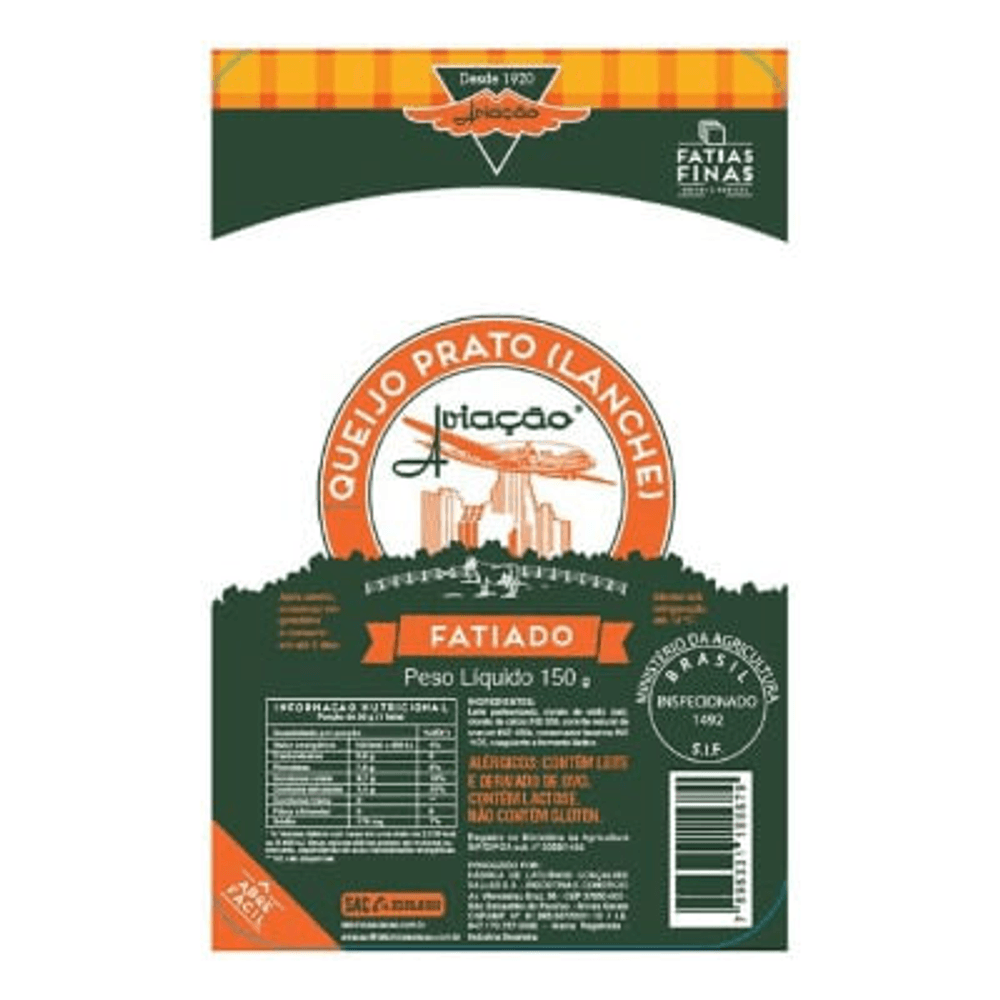 Queijo Prato Aviação Fatiado 150g