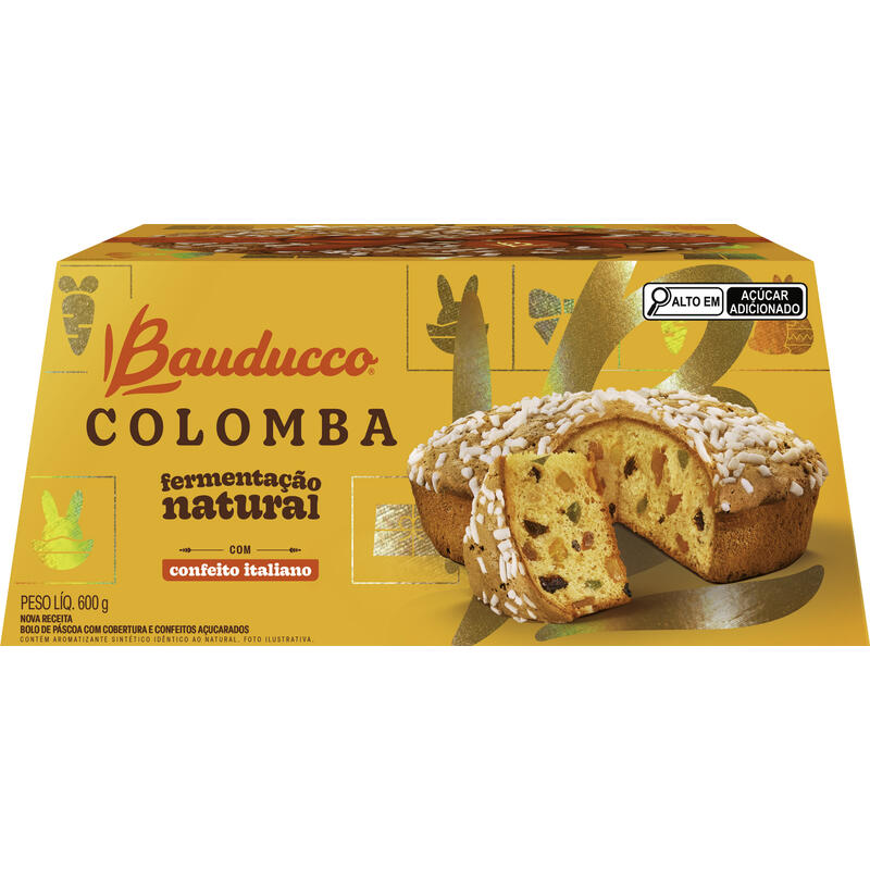 Colomba BAUDUCCO Confeito Italiano Frutas Fermentação Natural 600g