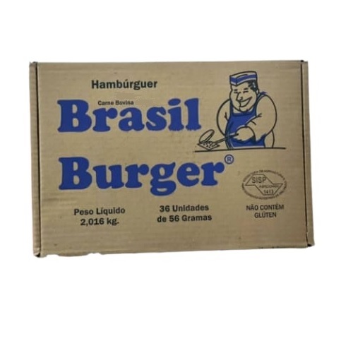 Hambúrguer Bovino Brasil Burger Com 36 Unidades 2,016kg