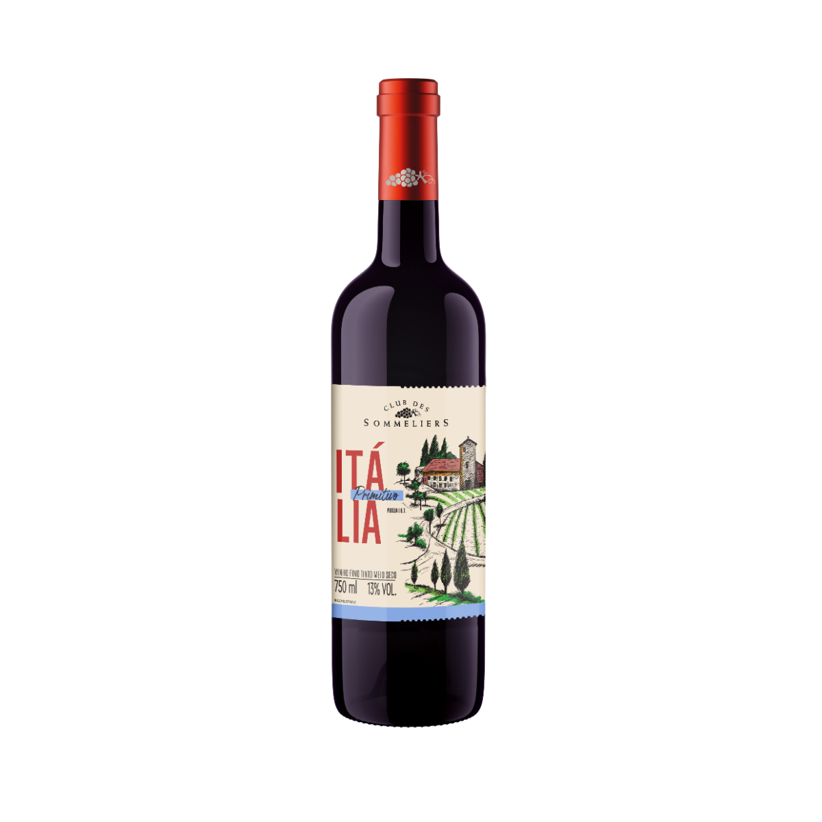 Vinho Tinto Italiano Clube Des Sommeliers Primitivo 750ml