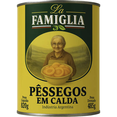 Pêssego em Calda La Famiglia 485g