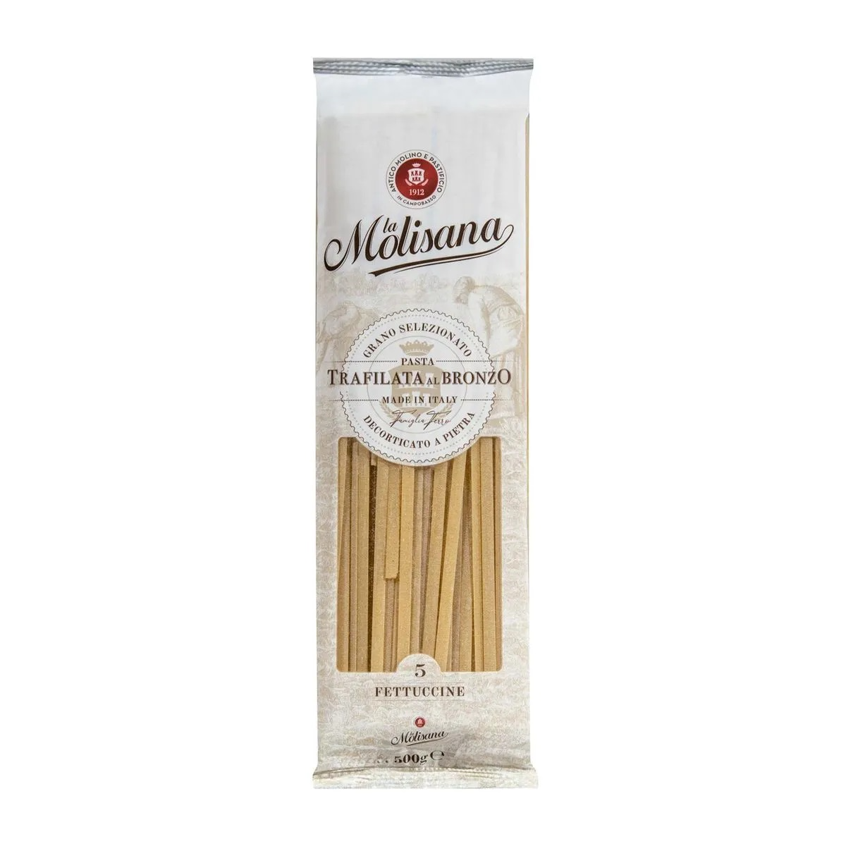 Macarrão de Sêmola de Trigo Durum Trafilata al Bronzo Fettuccine 5 La Molisana Pacote 500g