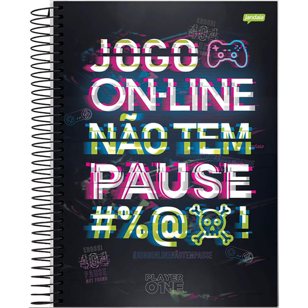 Caderno Espiral Jandaia 1 Matéria - 80 Folhas - Capa Dura - Player