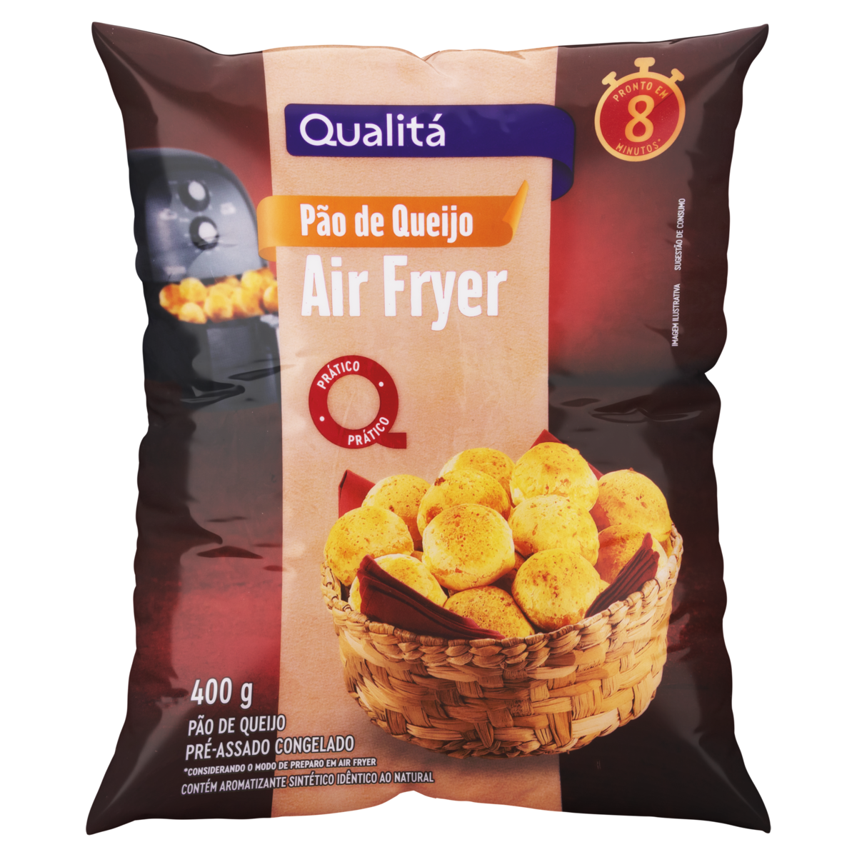 Pão de Queijo Congelado Qualitá Air Fryer Pacote 400g
