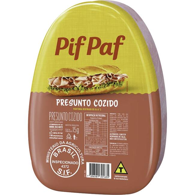 Presunto Cozido Pif Paf Sem capa gord Preço por quilo na peça