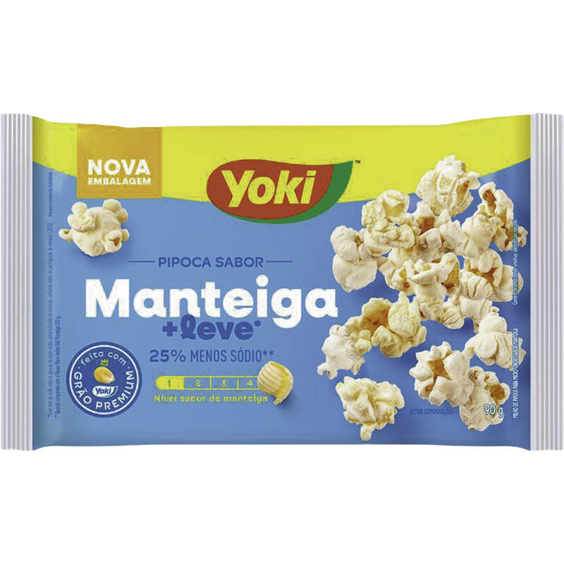 Pipoca para Micro-Ondas Manteiga Light YOKI Pacote 90g