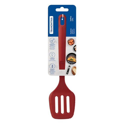 Espatula Softta Vazada Silicone Vermelho Tramontina