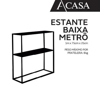 Aparador Metro Metal 1mx75cm - A\CASA