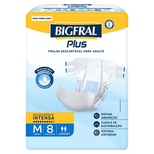 Fralda Geriatrica Bigfral Confort Media C/8un