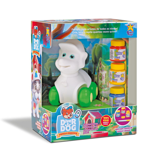 Carrinho Divertoys Diver Dogs P/colorir