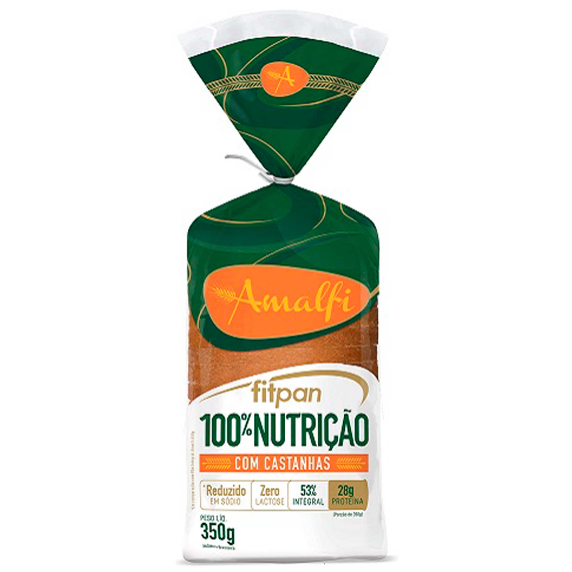 Pão de Forma 100% Integral com Castanhas Fitpan Amalfi 350g