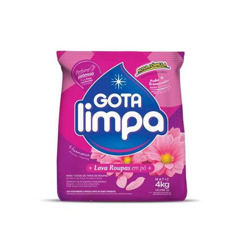 Lava Roupas em Pó Gota Limpa Harmonia 4kg