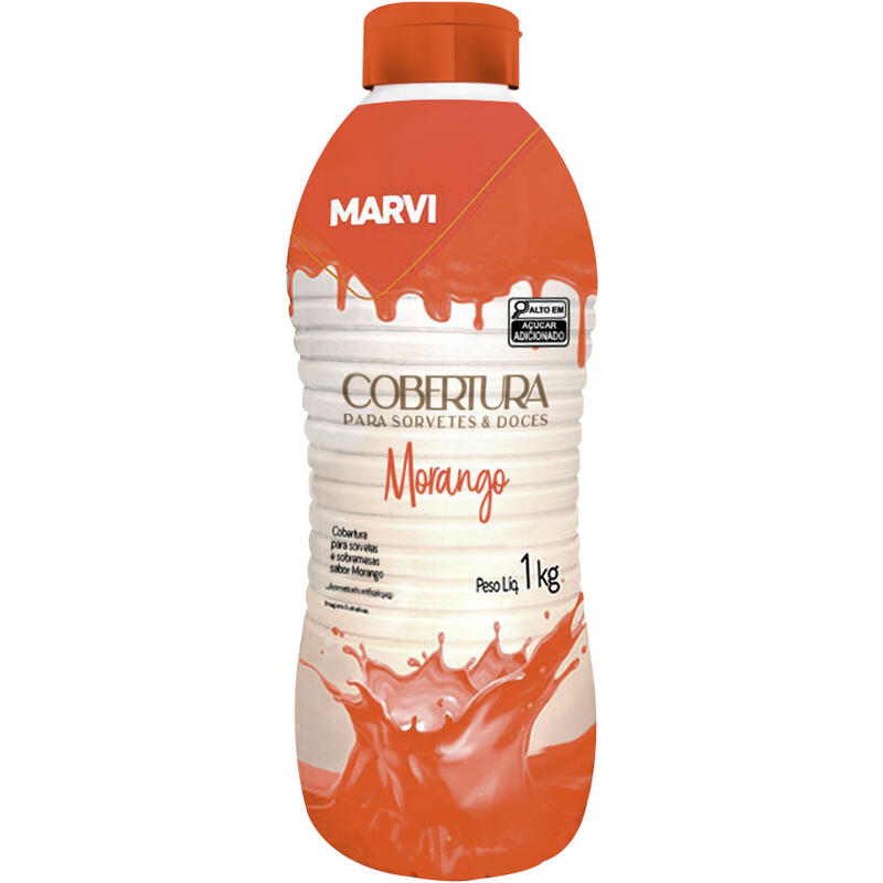 Cobertura de Sorvete Marvi Morango 1kg
