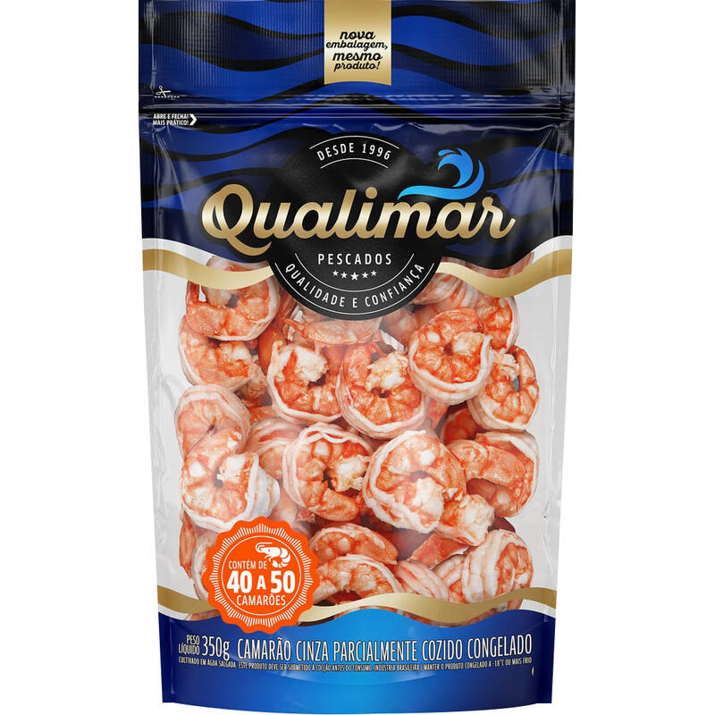 Camarão QUALIMAR Cozido 40 a 50 peças Congelado 350g