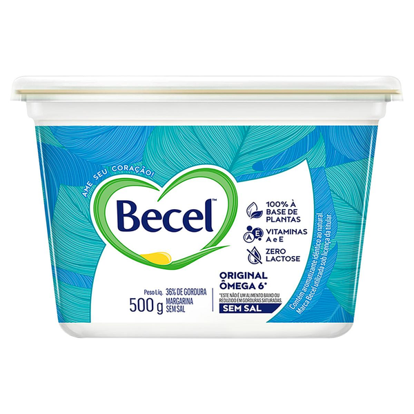 Margarina Original sem Sal Zero Lactose Becel Pote 500g