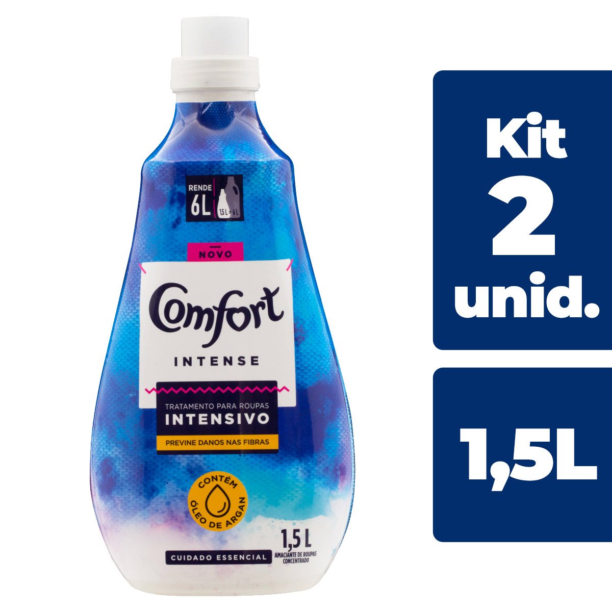 Amaciante de Roupa Concentrado Intensivo Comfort Intense Frasco 1,5l - 2 Unidades