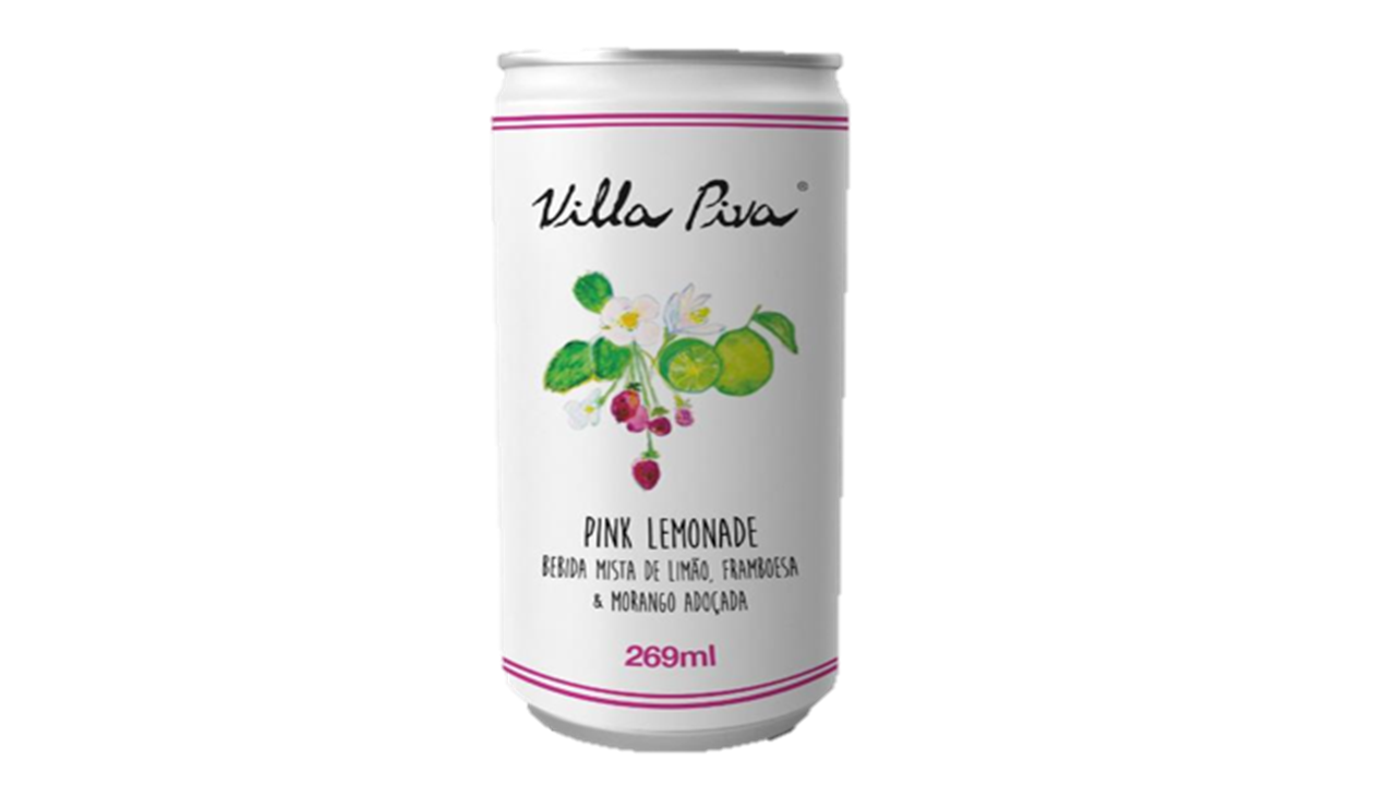 Bebida Adoçada Pink Lemonade Villa Piva Lata 269ml