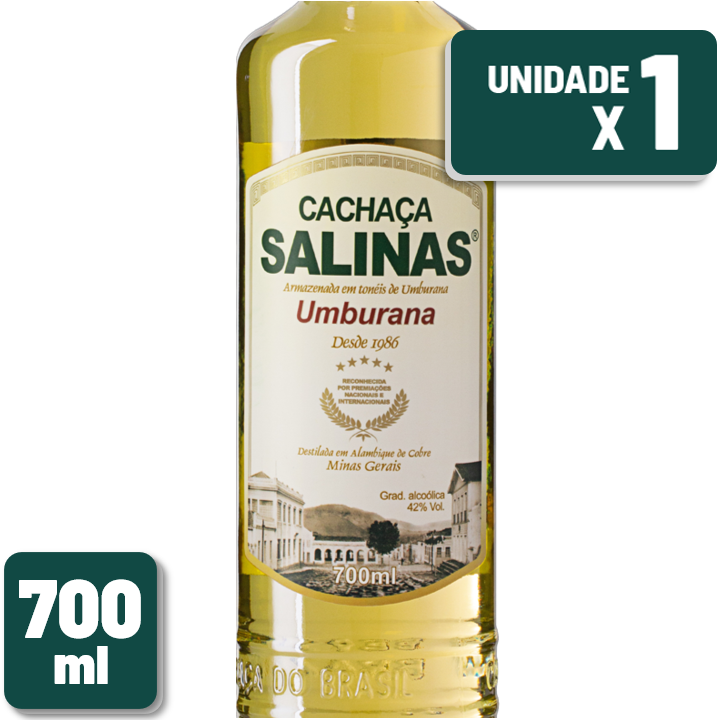 Cachaça Salinas Umburana Garrafa Vidro 700ml