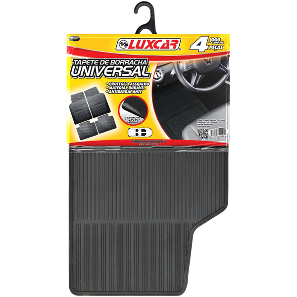 Tapete Universal Luxcar Borracha - Com 4 Peças - Ref. 4001
