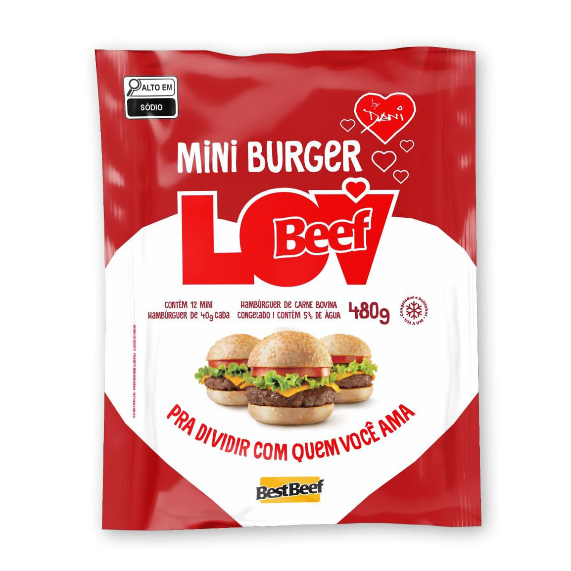 Hambúrguer Bovino BEST BEEF Lov Beef Mini Burger 480g