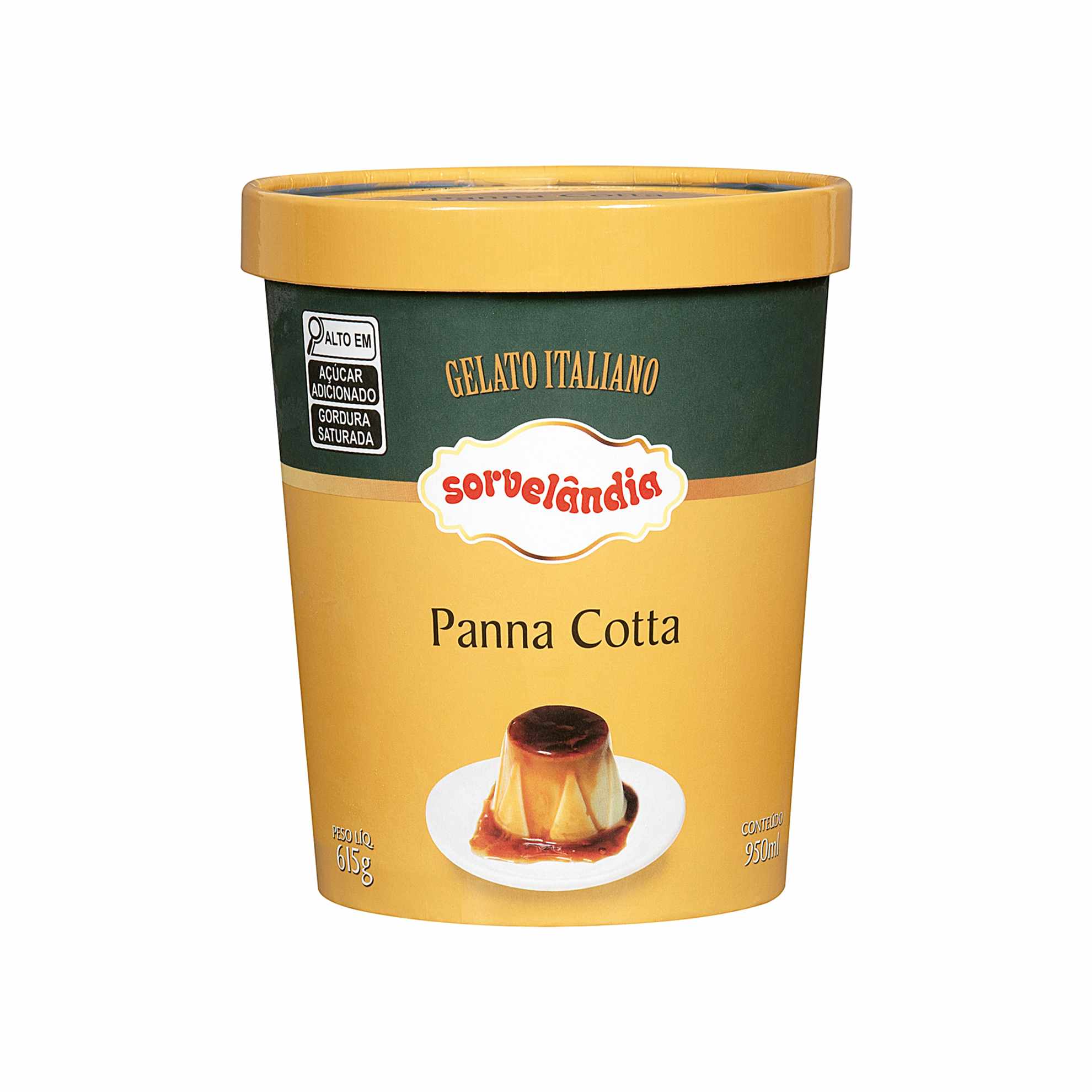 Sorvete Gelato Italiano Panna Cotta Sorvelândia 950ml