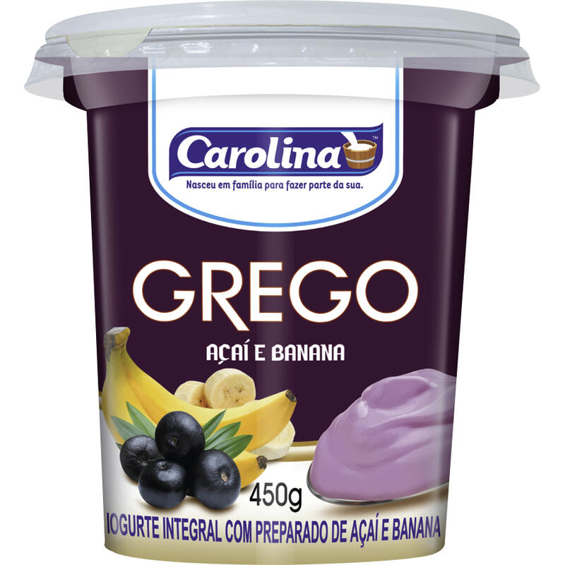 Iogurte Grego Carolina Açaí e Banana 450g
