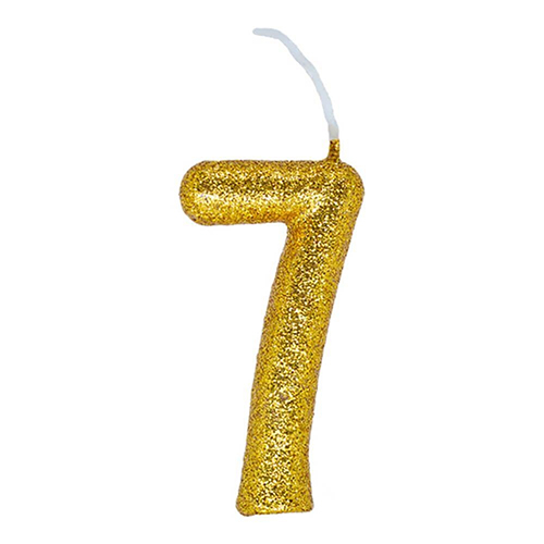Vela De Aniversário Regina Cintilante Glitter Dourada Nº7 C/1 Un