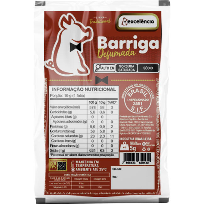 Barriga Defumada Excelência Tablete quilo
