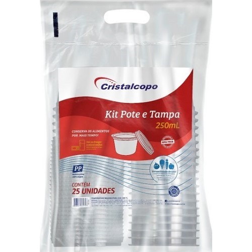Kit Pote Cristalcopo 250ml Com 25 Unidades