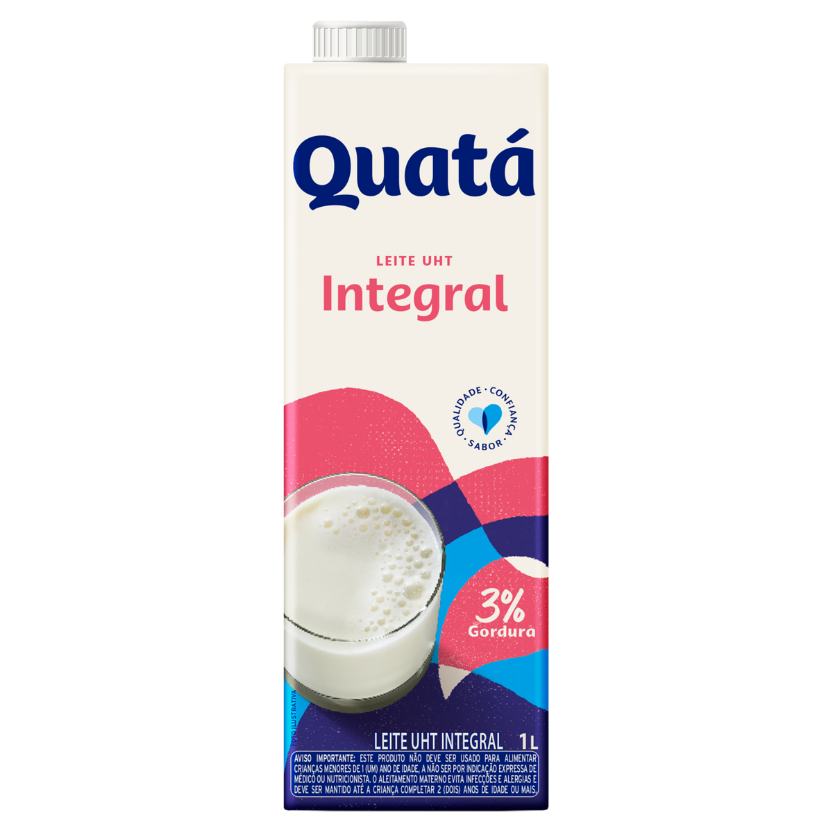 Leite UHT Integral Quatá Caixa com Tampa 1L