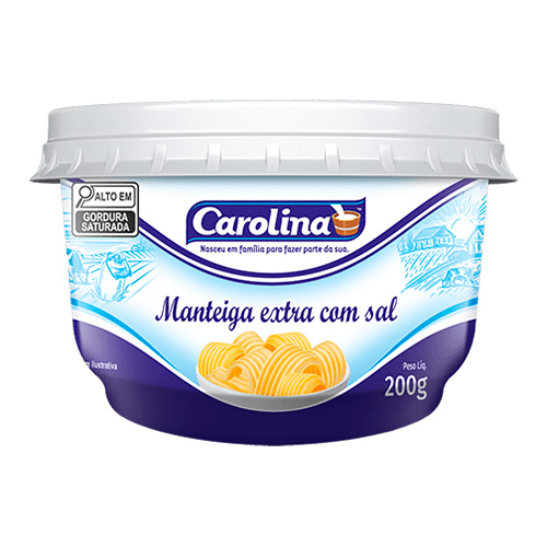 Manteiga Extra C/sal Carolina Pote 200g
