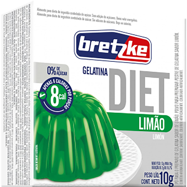 Gelatina Bretzke 10g - Diet - Limão