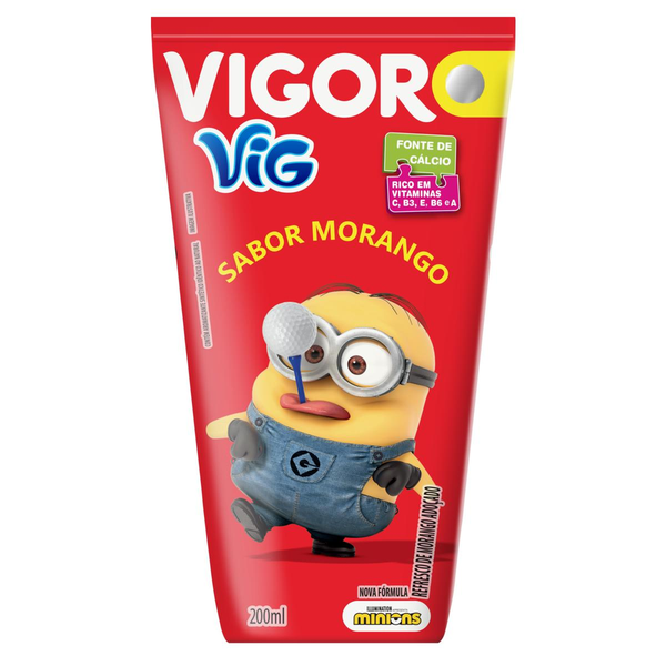 Refresco Adoçado Morango Minions Vigor Vig Caixa 200ml