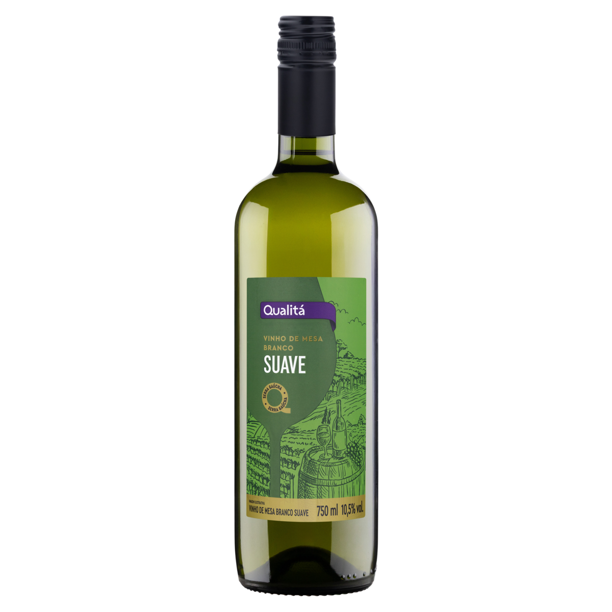 Vinho Brasileiro Branco Suave Qualitá Niagara Serra Gaúcha Garrafa 750ml