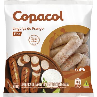 Linguiça COPACOL Frango Congelada Fina 800g