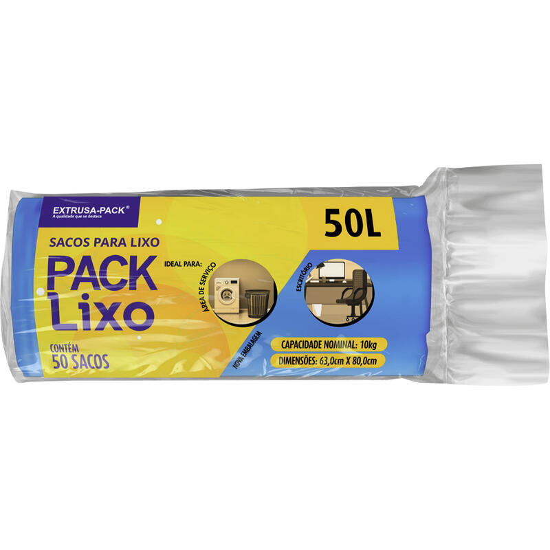 Saco de Lixo Extrusa-Pack 50L 50 un