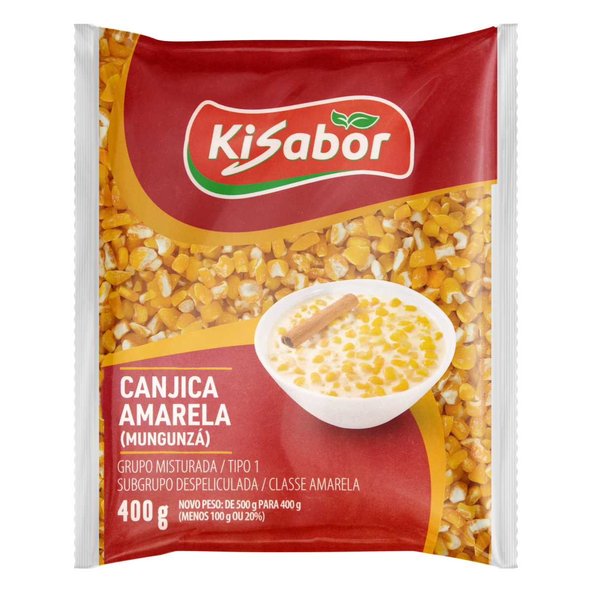 Canjica de Milho Amarela Tipo 1 Kisabor Pacote 400g