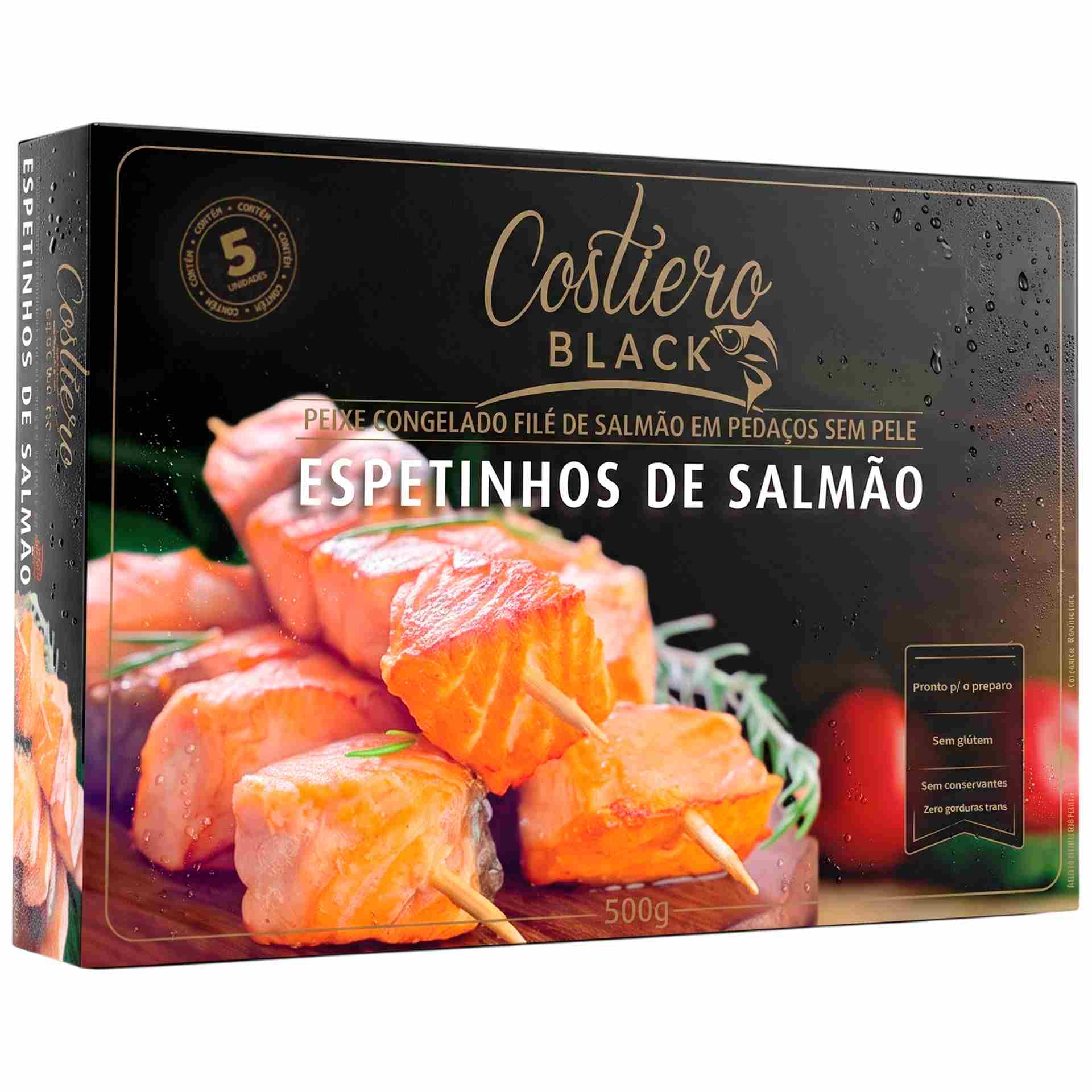 Espetinhos de Salmão Congelado sem Pele Costiero 500g