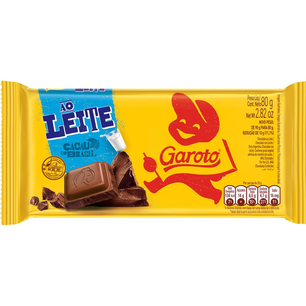 Chocolate ao Leite Garoto Tablete 80g